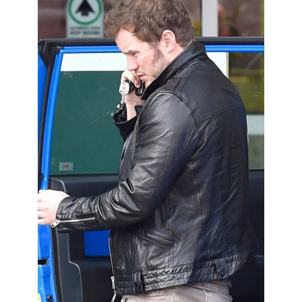 Chris Pratt Jurassic World Leather Jacket Black Leather Jacket